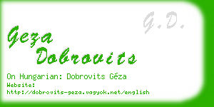 geza dobrovits business card